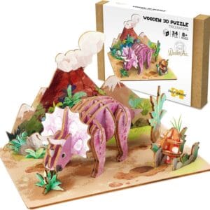 Дерев'яний пазл 3D "Triceratops"