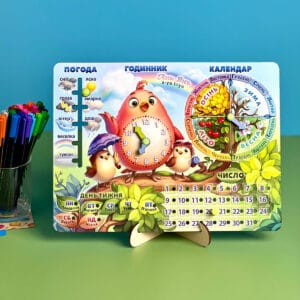 Дитяча дерев'яна розвиваюча гра "Календар Пташка"