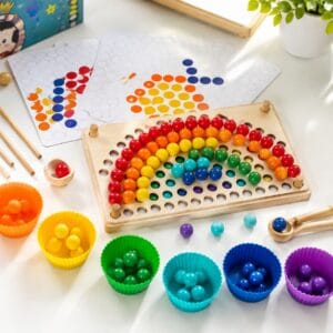 Дерев'яна Монтессорі іграшка-сортер Веселка